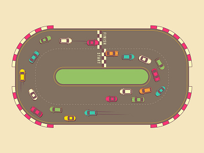 Just Tyres: Cars cars color colour content cute flat design linear micro machines outline race track racing