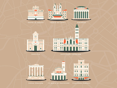 Buildings in Rome Illustrations