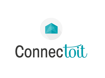 Connectoit blue branding flat design geometry home house immobilier logo real estate