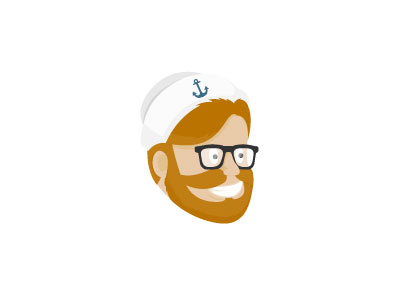 Jack Sailor anchor beard captain character face hipster marine nautical red hair sailor smile
