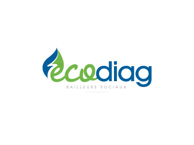 Ecodiag logo eco ecological electricity energy flash icon leaf lightning logo picto renewable energy vectorial