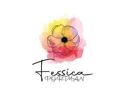 Watercolor flower logo