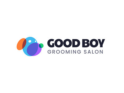 Grooming Salon Logo branding care colorful design dogs face friendly grooming head illustration logo minimalistic pets playful safe trimming typography vector