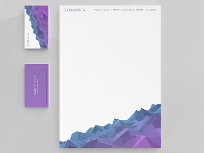 Dynamica brand business card purple