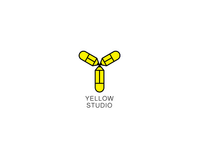 YELLOW STUDIO (Pencil + Letter Y) branding concept design graphic design illustration logo logodesign mark minimal visual identity