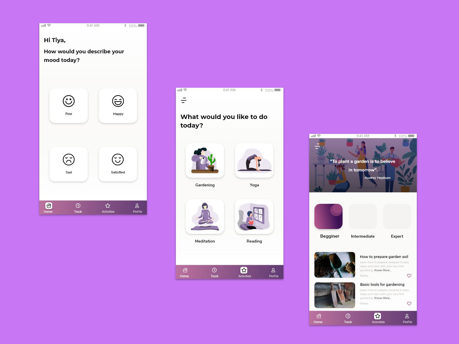 mindfull app by Arupriya Patel on Dribbble