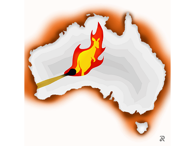 Burning Australia australia creative art design digital art dribbble flat graphic design illustration illustration art illustrator vector visual art wildfire