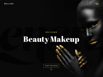 Beauty Website Sketch beauty dark dark ui design interface makeup typography ui website design websites