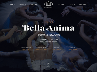 Ballet Homepage ballet dark ui design interface ui ui design website design websites
