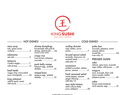 King Food Menu branding design menu design print design