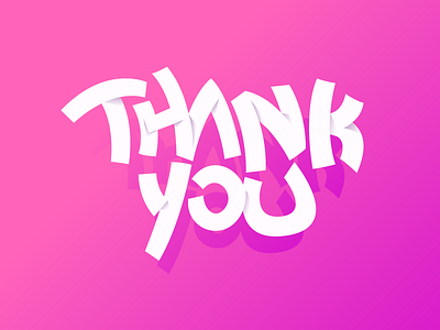 Thank You dribbble hand invite script thank you