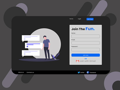 Signup Page Design join now page signup page