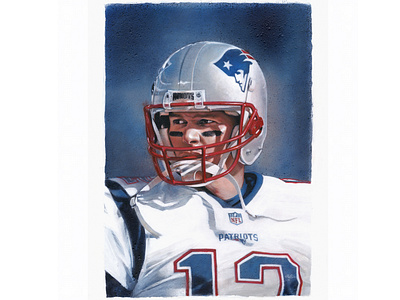 Tom Brady football football art illustration new england patriots nfl painting patriots portrait portrait illustration portrait painting tom brady