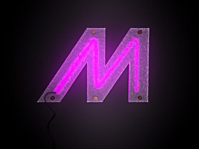 Neon M 3d c4d cinema 4d lettering
