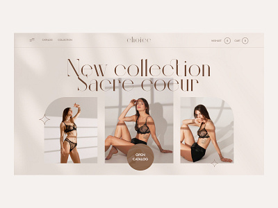 The main screen of the online lingerie store design minimal online store site for im underwear ui underwea ux web website лендинг