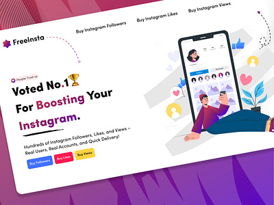 FreeInsta - Instagram Boosting Creative Landing Page Template