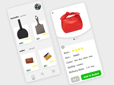 bag shop app design free shop ui ux