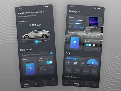 smart car 3d app blue branding car design free gray happy illustration logo smart smartcar tesla typography ui ux vector