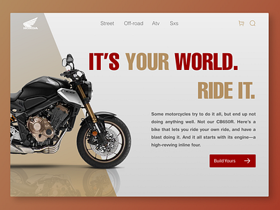 Honda motorcycle 3d bike brand branding car design footer free graphic design haeder honda illustration logo motion graphics motor motorcycle ui ux web webdesign