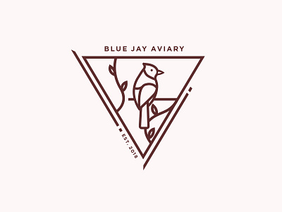 Blue Jay Aviary badge bird blue jay branches identity logo mark