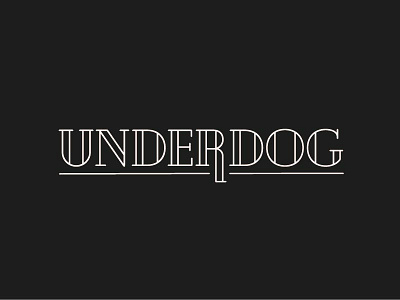 Underdog black and white custom logo logotype monoline type wordmark