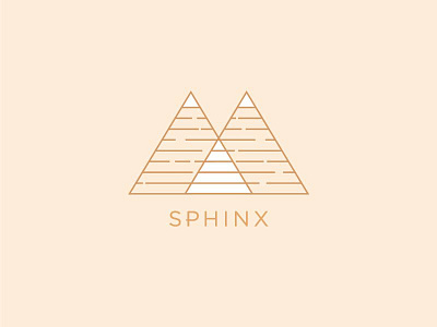 Sphinx icon illustration logo monoline pyramid sphinx type
