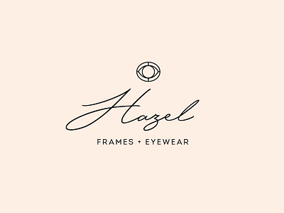 Hazel branding custom daily logo eyewear frames glasses identity logo monoline script