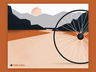 One Goal No. 1 – Poster bike charity cycling for sale fundraising mountain one goal pelotonia poster series sun