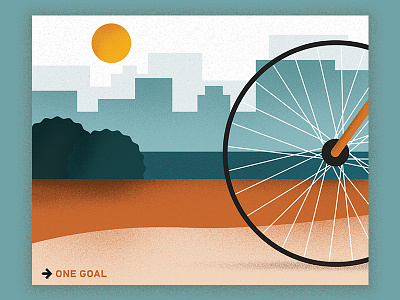One Goal No. 2 – Poster bike charity city cycling for sale fundraising one goal pelotonia poster sun