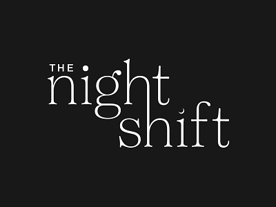 The Night Shift black and white branding logotype monoline moon typograph