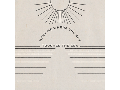 Meet Me Where The Sky Touches The Sea design linework monoline