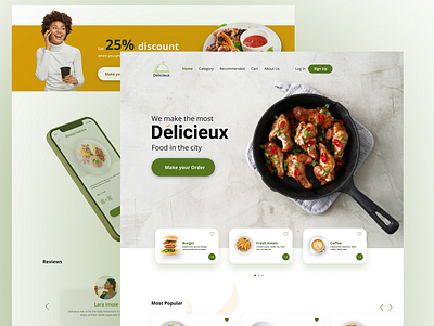 Landing page for food delivery website design figma food delivery landing page ui user experience design ux website