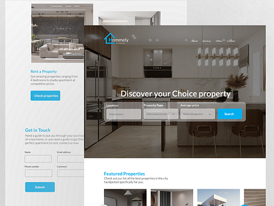 Hommely Landing page apartment design figma house landing page rent shortlet ui user experience design ux website