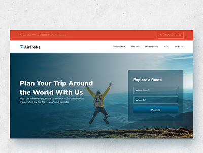 AirTreks Landing page redesign branding design figma landing page ui user experience design ux