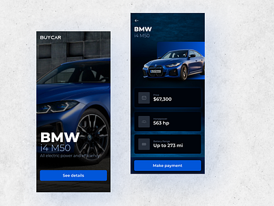 Mobile App design for a car company