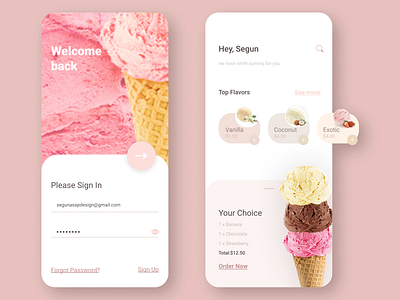 ice cream screen design uidesign uidesigner uiinspiration uiux usability user interface design ux uxdesign uxdesigner
