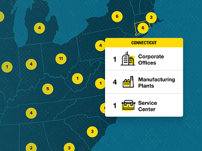 Stanley Black & Decker icons interactive map map search state story ui usa webdesign website website design