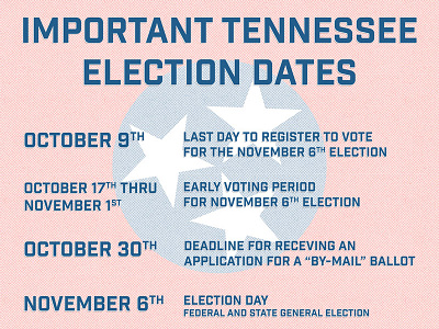 TN Election Dates 2018 graphic design illustrator