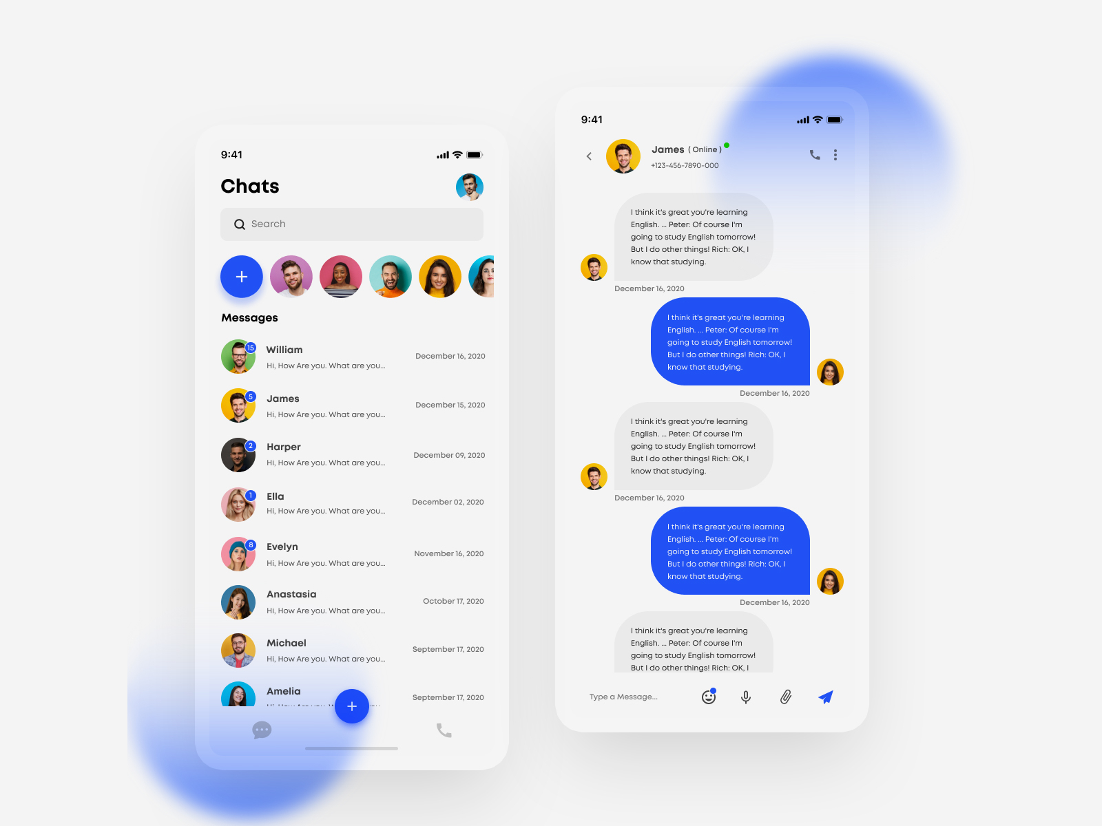 Chat App UI Kit by Ahmed Raza on Dribbble