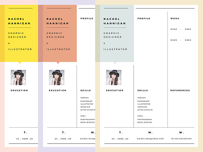 Color combos for Resume clean minimal pastel print resume simple template