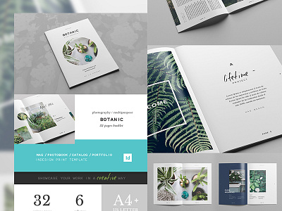 Photo Portfolio booklet botanic editorial grid layout magazine modern photography portfolio template