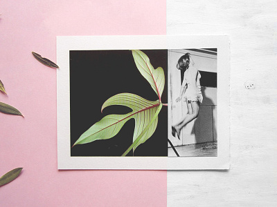 Collage#1 art botanical collage feminist girl green mixed media pastel pink plant woman