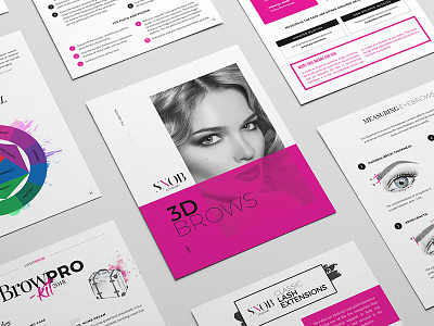 Snob Academy beauty beauty center course editorial education fashion flyers fuschia grid infographic learning manual pink training us letter watercolor