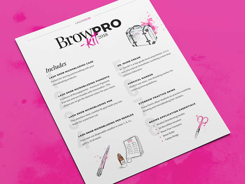 Snob Academy fashion illustration education learning feminine fuschia pink watercolor flyer us letter manual editorial course tools beauty