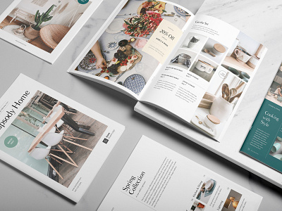 Interior Brochure Collage a4 brochure catalog catalog design catalogue catalogue design decor decoration editorial furniture home decor interior brochure interior design magazine minimal portfolio products room teal template