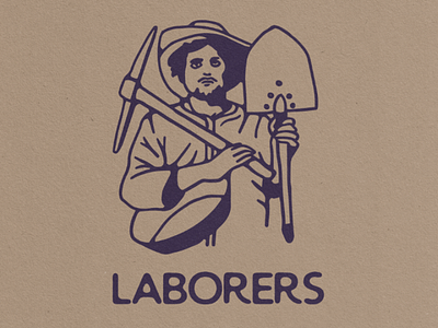 Laborers vintage design badge design