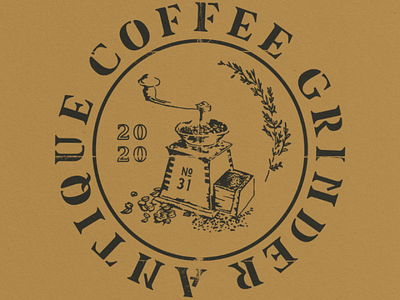 Antique Grinder coffee design vintage design