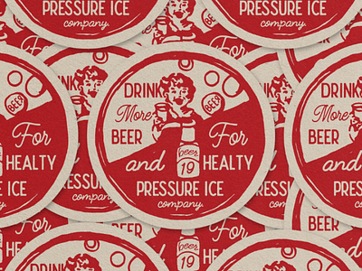 DRINK MORE BEER. badge design vintage logo