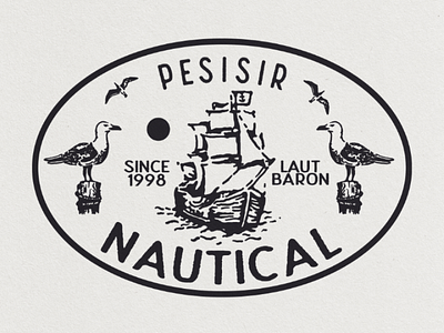 Pesisir. nautical logo badge design