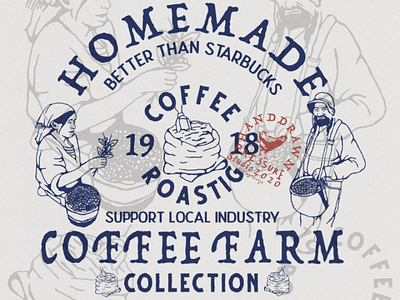 Home Made. coffe illustartion badge design